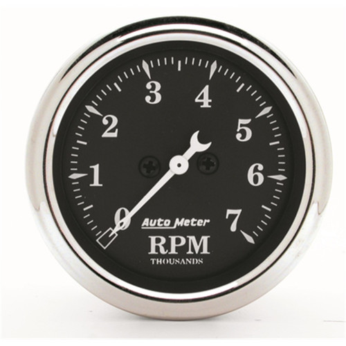 AutoMeter Gauge Tachometer 2-1/16in. 7K RPM In-Dash Old Tyme Black - 1797