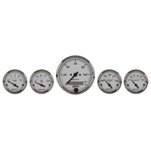 Autometer American Platinum 5 Piece Kit (Elec Speed/Oil Press/Water Temp/Volt/Fuel Level) - 1902