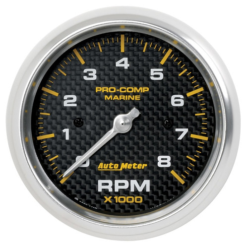 Autometer Marine Carbon Fiber 3-3/8in 8k RPM Tachometer - 200779-40