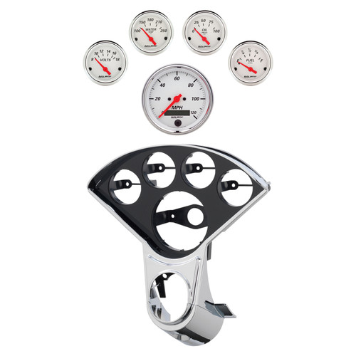 Autometer Arctic White Direct Fit Dash Kit 55-59 Chevy Truck (1 x 3-3/8in. / 4 x 2-1/16in.) - 2208-03 Photo - Primary