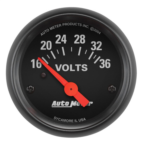 Autometer Z-Series 2-1/16in 16-36 Volts Electric Voltmeter Gauge - 2651