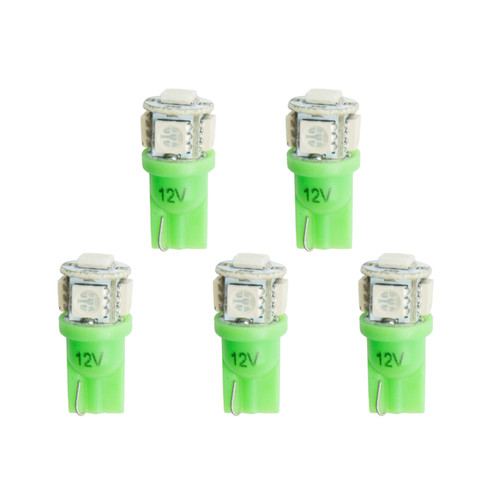 Autometer Green LED Replacement Bulb T3 Wedge - (Pack of 5) - 3285-K