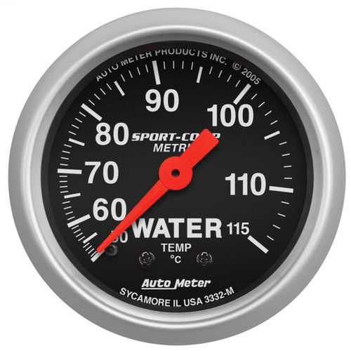 Autometer Sport 2in Water Temp Metric , 50-115 deg. C / Mech - 3332-M