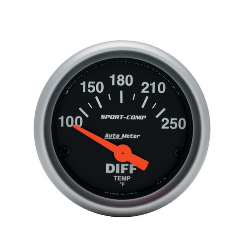 AutoMeter Gauge Differential Temp 2-1/16in. 100-250 Deg. F Electric Sport-Comp - 3349
