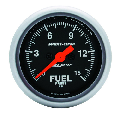 Autometer Sport-Comp 52mm 15PSI Electronic Fuel Pressure Gauge - 3361