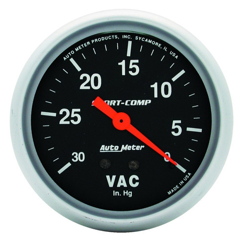 AutoMeter Gauge Vacuum 2-5/8in. 30Inhg Mechanical Sport-Comp - 3484