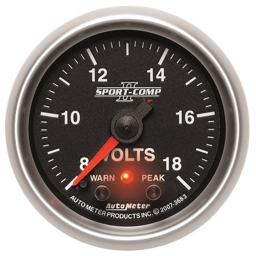 Autometer Sport-Comp II 2-1/16in Digital Voltometer Gauge - 18V - 3683