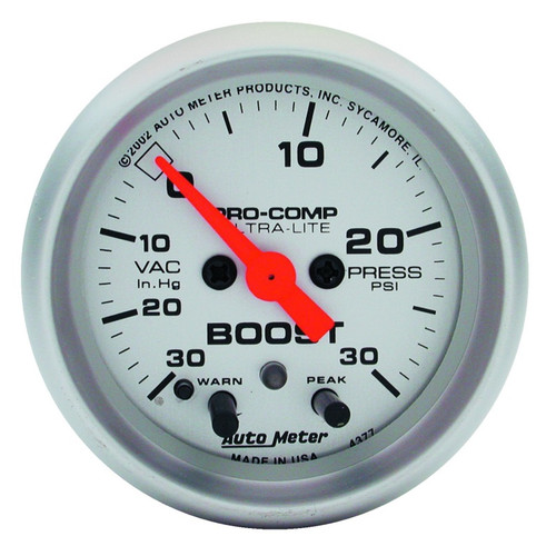 Autometer Ultra-Lite 52mm 15 PSI Electronic Boost Gauge  w/ Peak & Warn - 4376