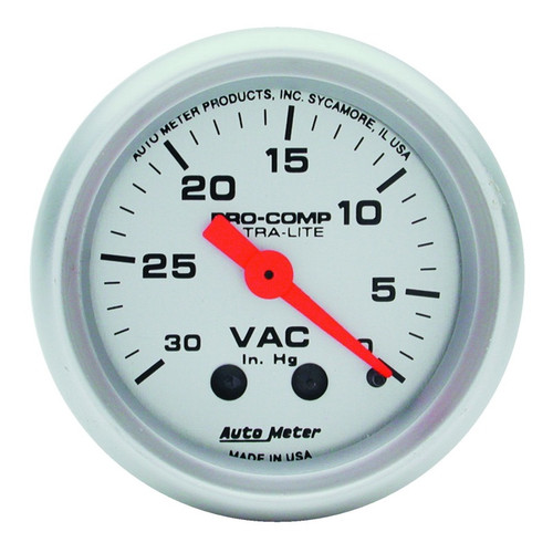 Autometer Ultra-Lite 52mm Mechanical Vacuum Gauge 30INHG - 4384