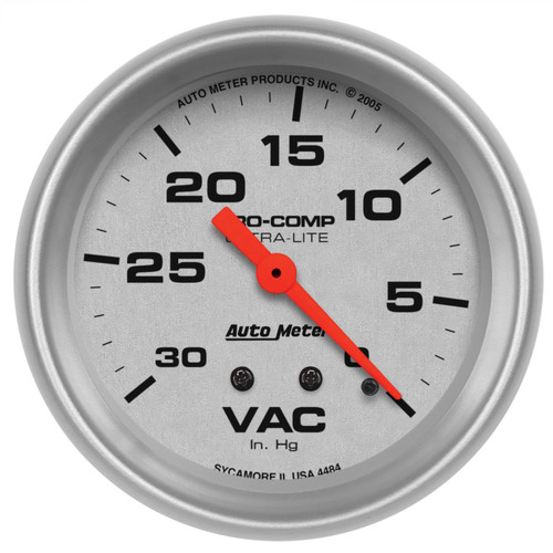 AutoMeter Gauge Vacuum 2-5/8in. 30Inhg Mechanical Ultra-Lite - 4484