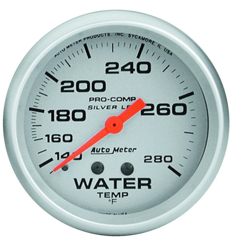 AutoMeter Gauge Water Temp 2-5/8in. 140-280 Deg. F Liquid Filled Mech Ultra-Lite - 4631