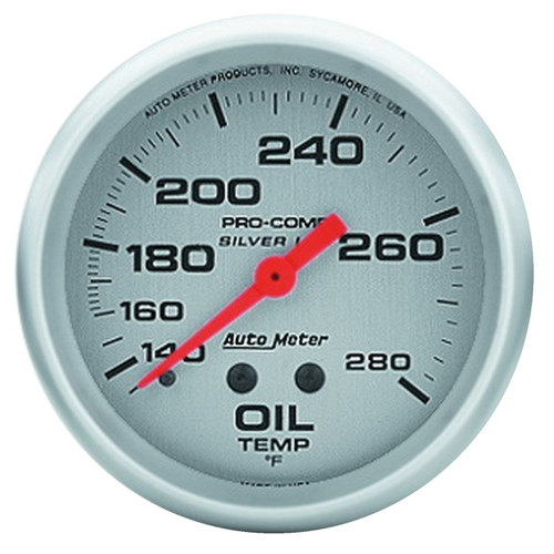 AutoMeter Gauge Oil Temp 2-5/8in. 140-280 Deg. F 8ft. Liquid Filled Mech Ultra-Lite - 4641