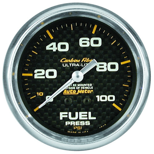 Autometer Carbon Fiber 66.7mm 0-15 PSI W/O ISO Fuel Pressure Gauge - 4811