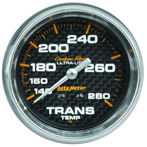 Autometer Ultra-Lite Carbon Fiber 2-5/8in Transmission Temp 140-280 Deg F - 4851