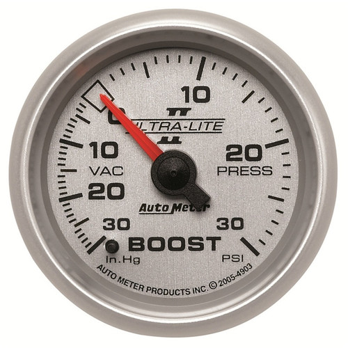 Autometer Ultra-Lite II 52mm 30 PSI Mechanical Boost Gauge - 4903