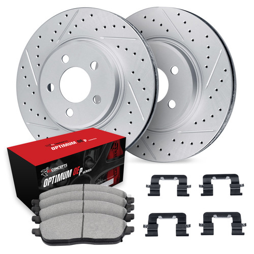 R1 14-18 Kia Forte Koup Front Drill/Slot Carbon Coated Rotor Set w/Optimum Pads - WBUH1-03024 Photo - Primary
