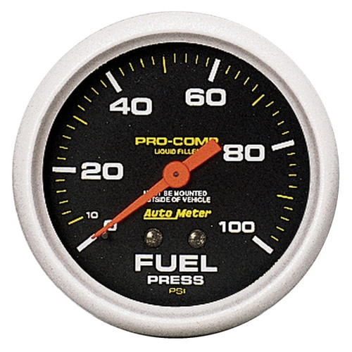 Autometer Liquid Filled Mechanical 2-5/8inch 100 PSI Fuel Pressure Gauge - 5412