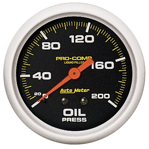 AutoMeter Gauge Oil Press 2-5/8in. 200PSI Liquid Filled Mech Pro-Comp - 5422