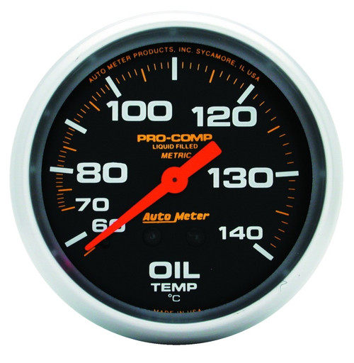 Autometer Liquid Filled Mechanical 66.7mm 140-280 deg F Oil Termperature Gauge Includes 6 ft Tubing - 5441