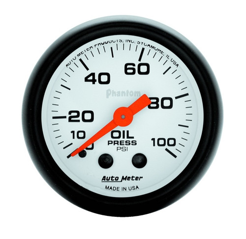 Autometer Phantom 52mm 0-100 PSI Mechanical Oil Pressure Gauge - 5721