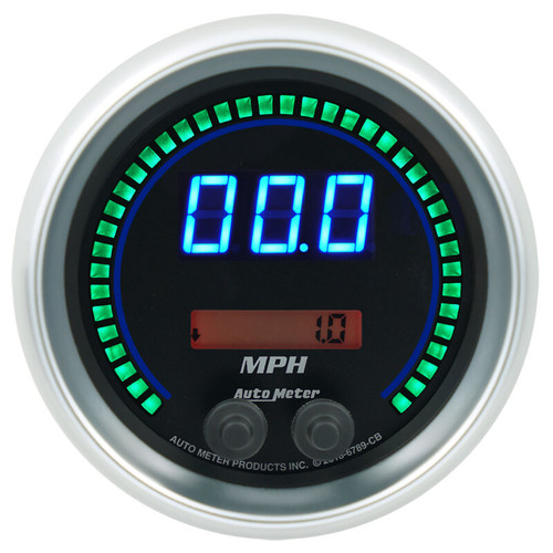 Autometer 85.7mm Black Switchable 260 MPH / 260 KM/H Speedometer Cobalt Elite Digital Gauge - 6789-CB
