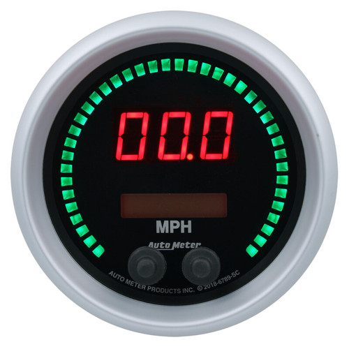 Autometer 85.7mm Black Switchable 260 MPH / 260 KM/H Speedometer Sport-Comp Elite Digital Gauge - 6789-SC