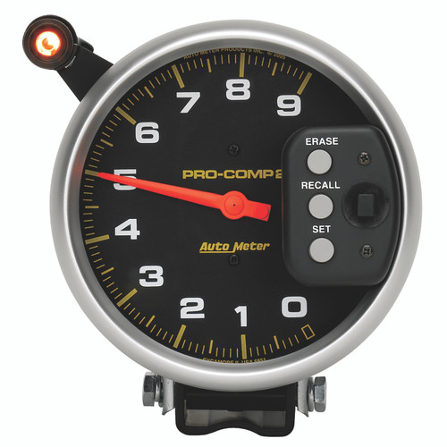 AutoMeter Gauge Tach 5in. 9K RPM Pedestal W/ Quick Lite & Peak Memory Pro-Comp - 6851
