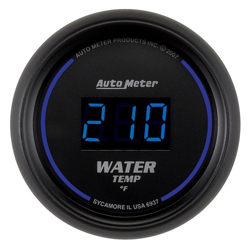 Autometer Cobalt Digital 52.4mm Black 0-300 deg F Water Temperature Gauge - 6937