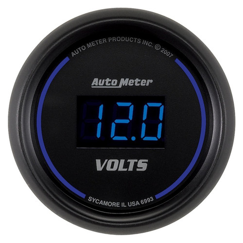 Autometer Cobalt Digital 52.4mm Black Voltmeter - 6993