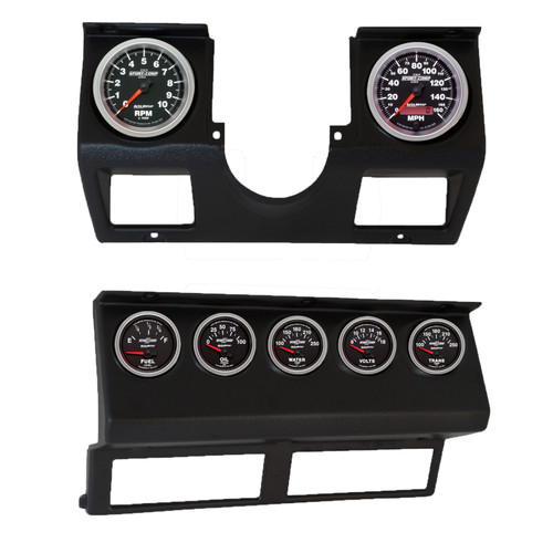 Autometer Sport-Comp II Direct Fit Dash Kit 87-96 Jeep Wrangler YJ (Tach/MPH/FL/OilP/WTMP/VLT/TRNS) - 7040-12 Photo - Primary