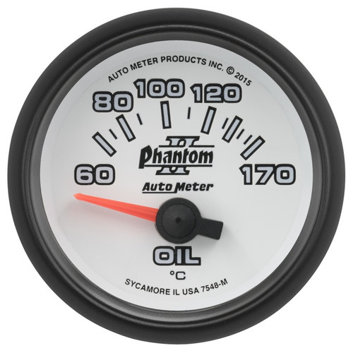 Autometer Phantom II Gauge Oil Temp 2 1/16in 60-170f Electric Phantom II - 7548-M