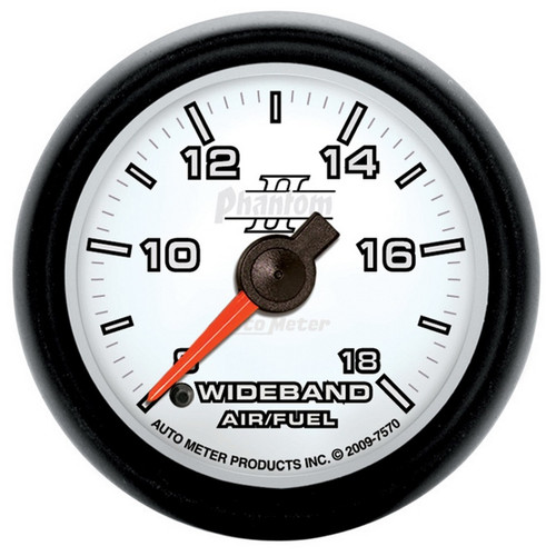 Autometer Phantom II 52mm Full Sweep Electronic 8:1-18:1 AFR Wideband Air/Fuel Ratio Analog Gauge - 7570