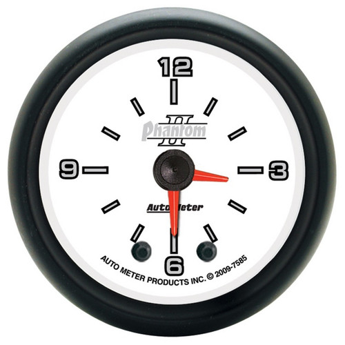 Autometer Phantom II 2-1/16in 12HR Analog Clock Gauge - 7585