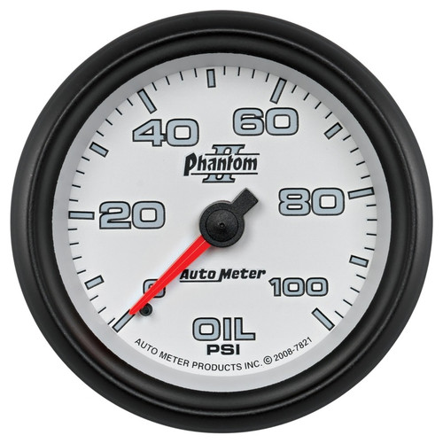 Autometer Phantom II 2-5/8in 100 PSI Mechanical Oil Pressure Gauge - 7821