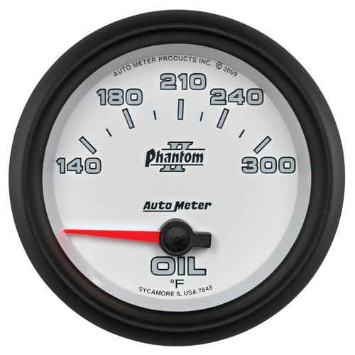Autometer Phantom II 2 5/8in 140-300 Degree F Short Sweep Electronic Oil Temperature Gauge - 7848