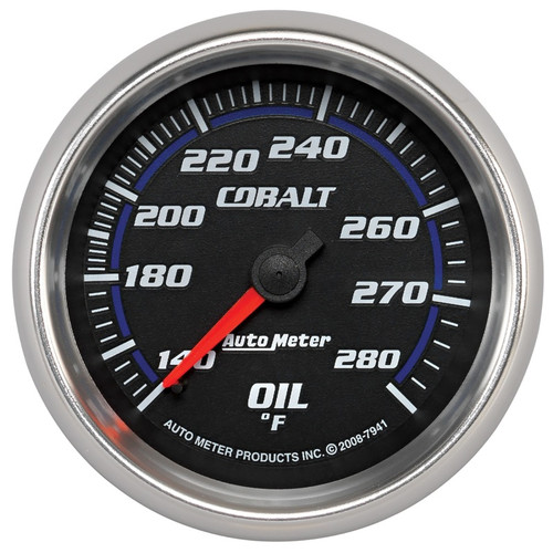 Autometer Cobalt 66.7mm 140-280 Degree F Mechanical Oil Temperature Gauge - 7941