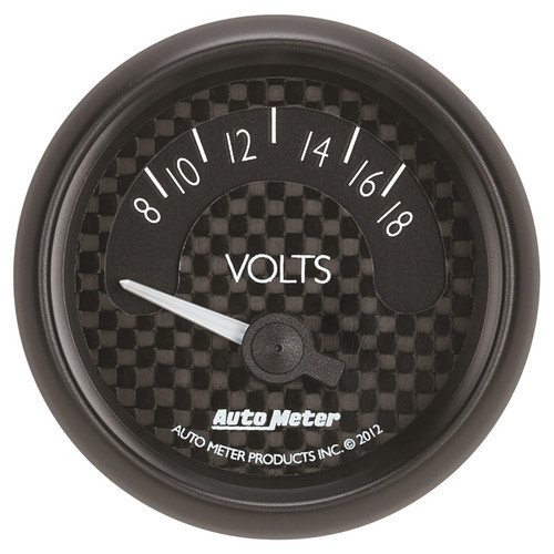 Autometer GT Series 52mm Short Sweep Electronic 8-18 Volts Voltmeter - 8092