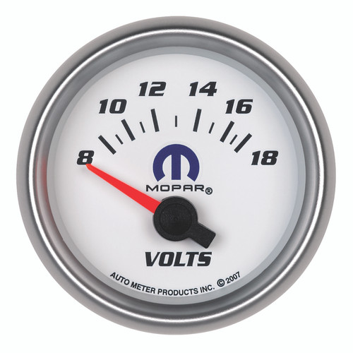 Autometer Mopar 52.4mm SSE 8-18 Volts Voltmeter Gauge - 880035