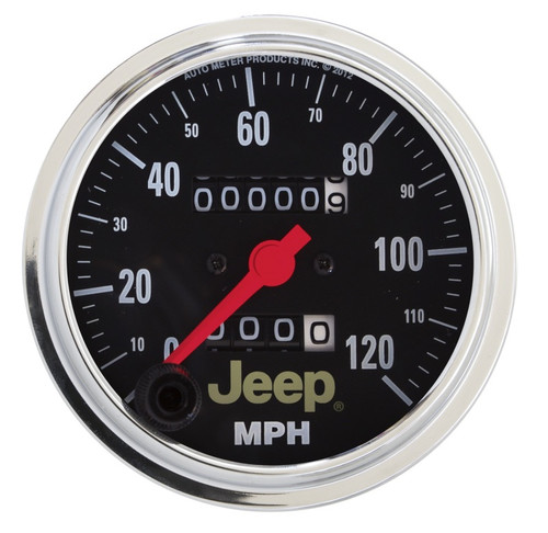 Autometer Jeep 85.7mm In-Dash 120 MPH Mechanical Speedometer Gauge - 880245