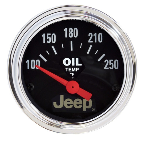 Autometer Jeep 52.4mm Short Sweep Electronic 100-250 Def F Oil Temperature Gauge - 880429