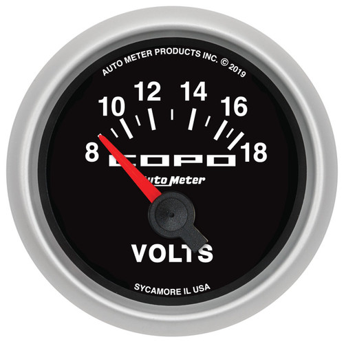 Autometer 52mm 18V Electric Voltmeter Chevrolet COPO Camaro - 880874