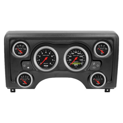 Autometer Sport-Comp Direct Fit Dash Kit 97-06 Jeep TJ (2 x 3-3/8in. / 4 x 2-1/16in.) - 90011-11 Photo - Primary