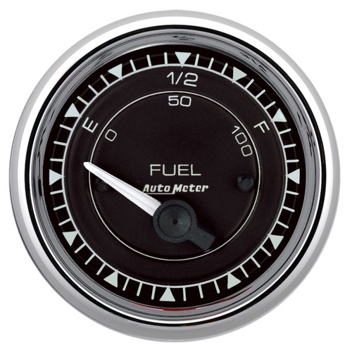 AutoMeter Chrono 2-1/16in 0E 0-90 Ohm Electric Fuel Level Gauge - Chrome - 9714 Photo - Primary