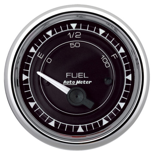 AutoMeter Chrono 2-1/16in 0E 240E-33F Ohm Electric Fuel Level Gauge - Chrome - 9716 Photo - Primary