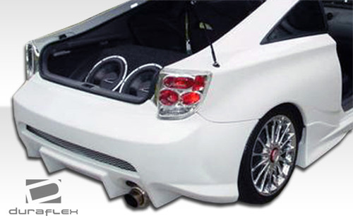 2000-2005 Toyota Celica Duraflex Vader Rear Bumper Cover - 1 Piece / Vehicle Year Make Model Trim - 2000-2005-Toyota Celica ALL / Product Type - Rear Bumper / Style Name -Vader / Kit Material - FRP (Fiberglass Reinforced Plastics) / Notes -