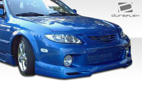 2001-2003 Mazda Protege Duraflex Speedzone Front Lip Under Spoiler Air Dam - 1 Piece / Vehicle Year Make Model Trim - 2001-2003-Mazda Protege ALL / Product Type - Front Lip/Add On / Style Name -Speedzone / Kit Material - FRP (Fiberglass Reinforced Plastics) / Notes - Note: front lip is designed for mp3 and mp5 models only. base models will need modifications to fit properly.