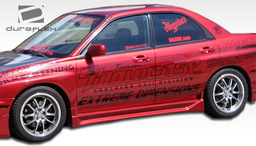2002-2007 Subaru Impreza WRX STI Duraflex C-1 Side Skirts Rocker Panels - 2 Piece / Vehicle Year Make Model Trim - 2002-2007-Subaru Impreza ALL / Product Type - Sideskirts / Style Name -C-1 / Kit Material - FRP (Fiberglass Reinforced Plastics) / Notes - Note: side skirts are made for 4dr models. wagon models will require modifications to the side skirts where it meets the front fenders.