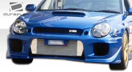 2002-2003 Subaru Impreza WRX STI Duraflex Zero Front Bumper Cover - 1 Piece / Vehicle Year Make Model Trim - 2002-2003-Subaru Impreza 4DR / Product Type - Front Bumper / Style Name -Zero / Kit Material - FRP (Fiberglass Reinforced Plastics) / Notes - Note: made for the sedan model. wagon models may have to use sedan front fenders to line up properly.