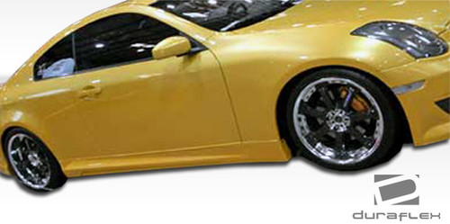 2003-2007 Infiniti G Coupe G35 Duraflex K-1 Side Skirts Rocker Panels - 2 Piece / Vehicle Year Make Model Trim - 2003-2007-Infiniti G Coupe 2DR / Product Type - Sideskirts / Style Name -K-1 / Kit Material - FRP (Fiberglass Reinforced Plastics) / Notes -