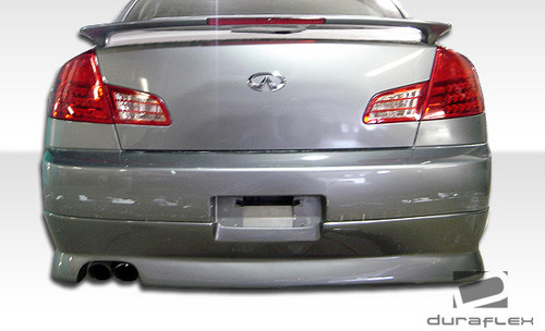 2003-2004 Infiniti G Sedan G35 Duraflex GT Competition Rear Lip Under Spoiler Air Dam - 1 Piece / Vehicle Year Make Model Trim - 2003-2004-Infiniti G Sedan 4DR / Product Type - Rear Lip/Add On / Style Name -GT Competition / Kit Material - FRP (Fiberglass Reinforced Plastics) / Notes -